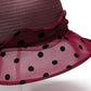 Straw Sun Hat Polka Dot Bow Flower Dressy Summer Hat