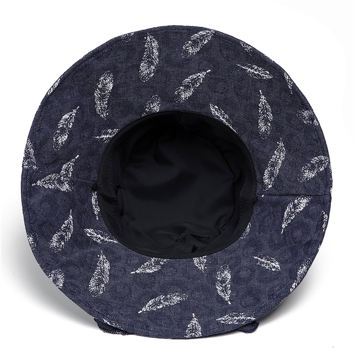 Wide Brim Feather Print Sun Hat Summer Outdoor Travel Hat