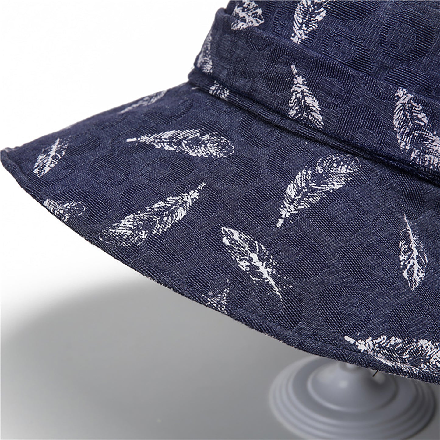 Wide Brim Feather Print Sun Hat Summer Outdoor Travel Hat