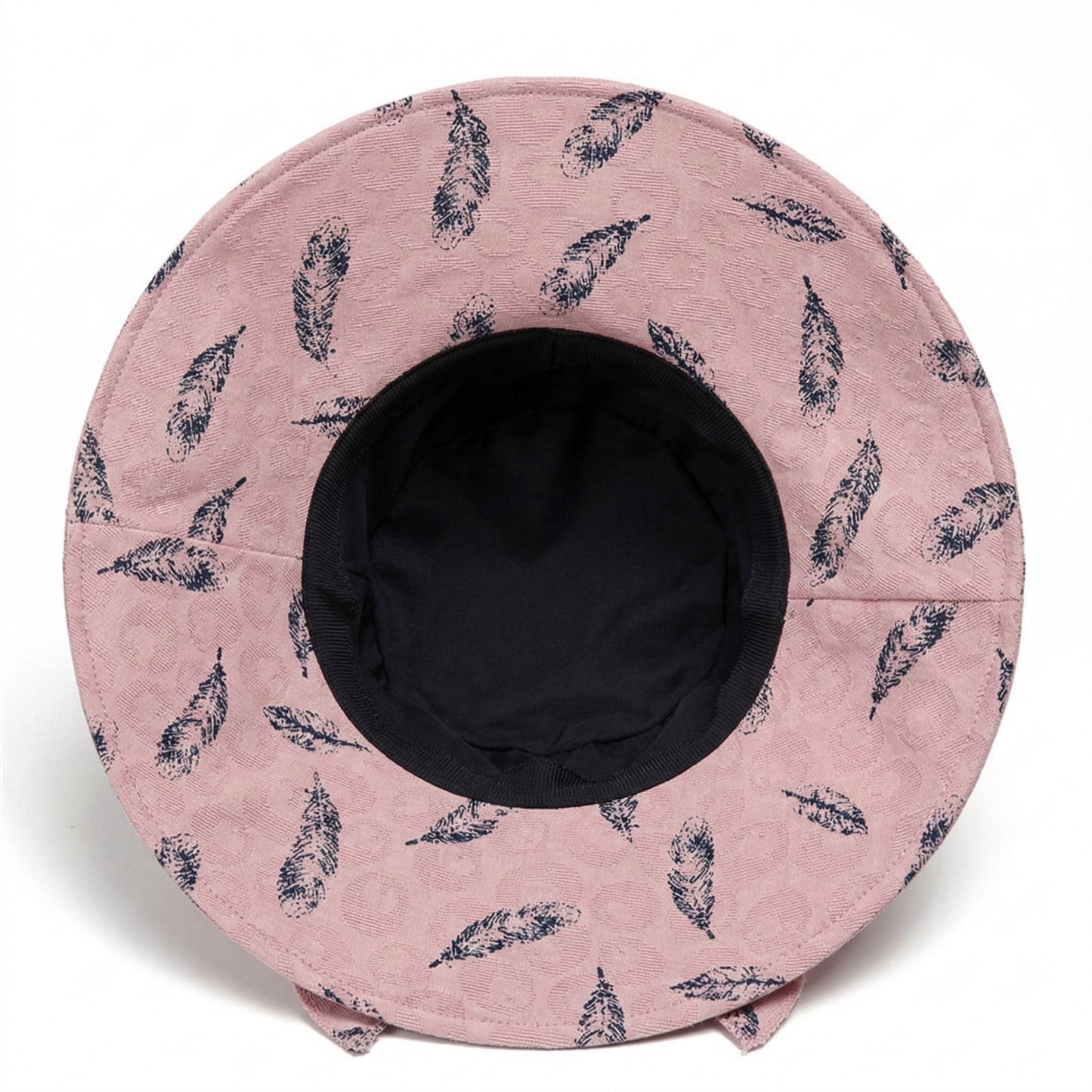 Wide Brim Feather Print Sun Hat Summer Outdoor Travel Hat