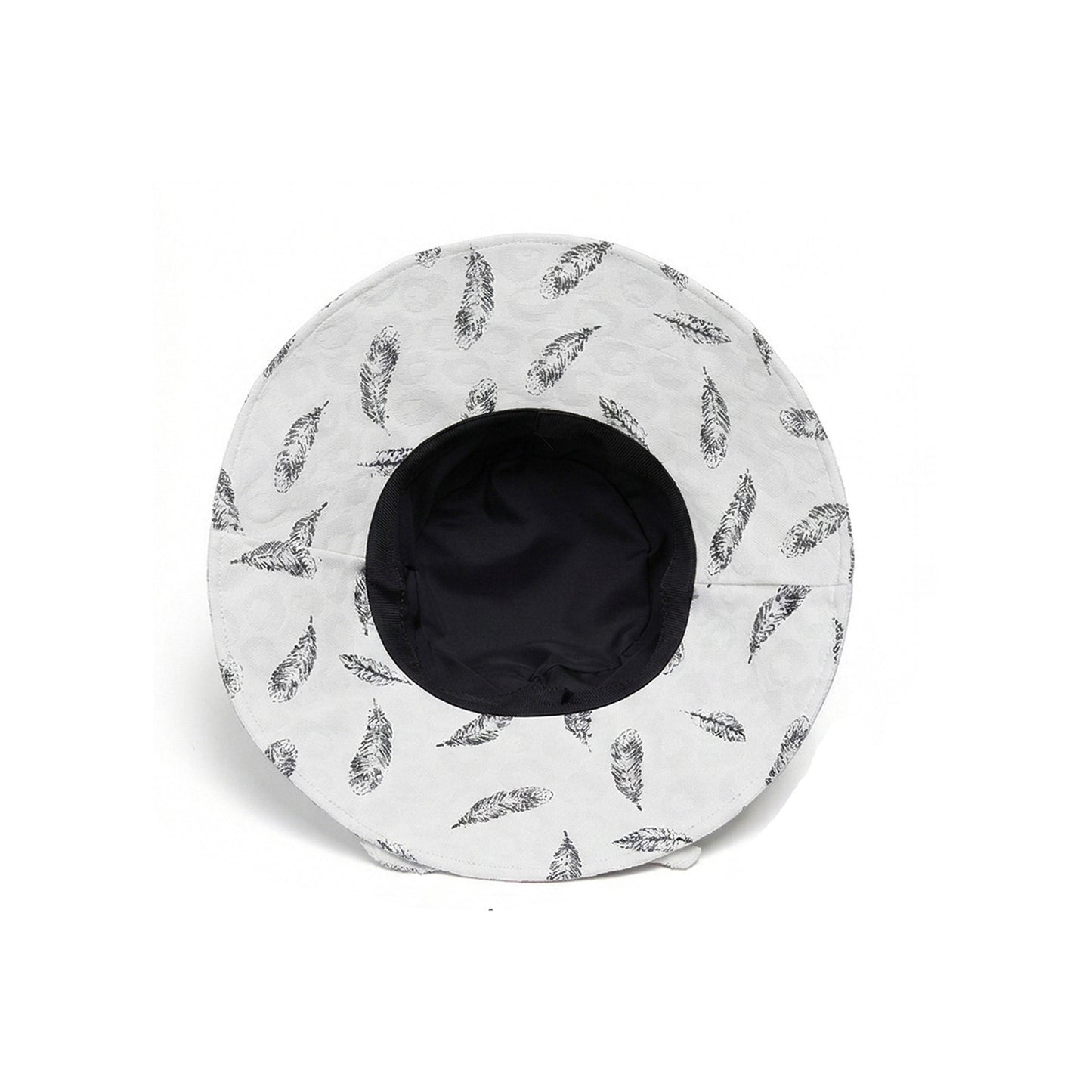 Wide Brim Feather Print Sun Hat Summer Outdoor Travel Hat