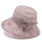 Wide Brim Floral Mesh Sun Hat Elegant Summer Dressy Garden Party Hat