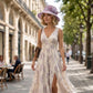 Wide Brim Floral Mesh Sun Hat Elegant Summer Dressy Garden Party Hat