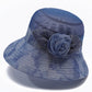 Wide Brim Floral Mesh Sun Hat Elegant Summer Dressy Garden Party Hat
