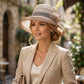 Wide Brim Mesh Sun Hat Elegant Flower Accent Summer Garden Party Hat