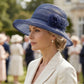 Wide Brim Mesh Sun Hat Elegant Flower Accent Summer Garden Party Hat
