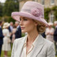 Wide Brim Mesh Sun Hat Elegant Flower Accent Summer Garden Party Hat
