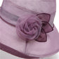 Wide Brim Mesh Sun Hat Elegant Flower Accent Summer Garden Party Hat