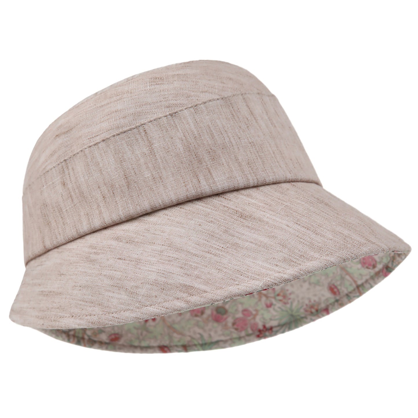 Wide Brim Summer Sun Hat Lightweight Linen Style Bucket Hat
