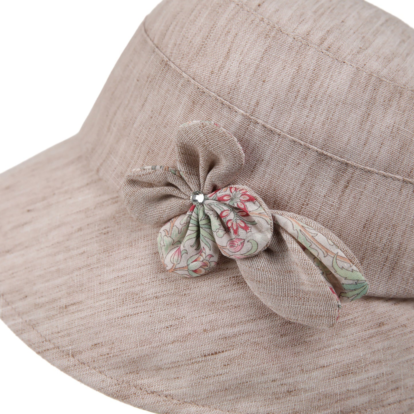 Wide Brim Summer Sun Hat Lightweight Linen Style Bucket Hat