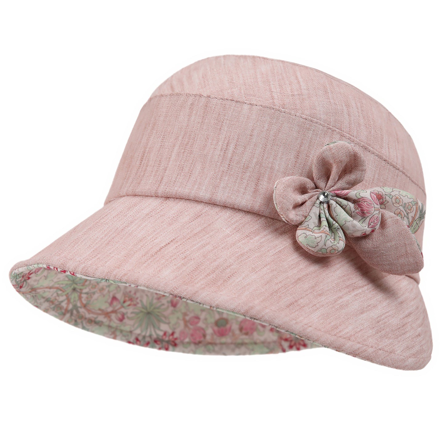 Wide Brim Summer Sun Hat Lightweight Linen Style Bucket Hat