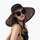 Reversible Wide Brim Sun Hat with Chin Tie Large Floppy Brim Packable Summer Beach Hat