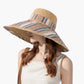 Reversible Wide Brim Sun Hat with Chin Tie Large Floppy Brim Packable Summer Beach Hat