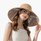 Reversible Wide Brim Sun Hat with Chin Tie Large Floppy Brim Packable Summer Beach Hat