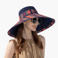 Reversible Wide Brim Sun Hat with Chin Tie Large Floppy Brim Packable Summer Beach Hat