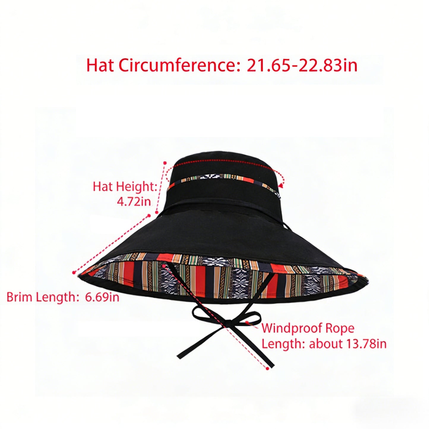 Reversible Wide Brim Sun Hat with Chin Tie Large Floppy Brim Packable Summer Beach Hat