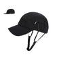 Outdoor Baseball Cap with Hidden Chin Strap Breathable Sports Hiking Sun Hat Adjustable Fit