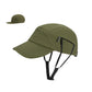 Outdoor Baseball Cap with Hidden Chin Strap Breathable Sports Hiking Sun Hat Adjustable Fit