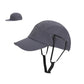 Outdoor Baseball Cap with Hidden Chin Strap Breathable Sports Hiking Sun Hat Adjustable Fit