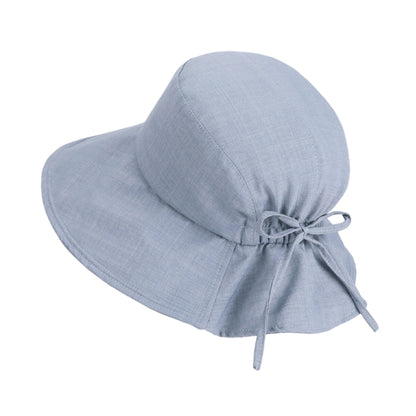 Wide Brim Sun Hat with Back Bow Adjustable Cotton Bucket Hat Summer Beach Sun Hat
