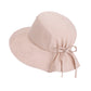 Wide Brim Sun Hat with Back Bow Adjustable Cotton Bucket Hat Summer Beach Sun Hat