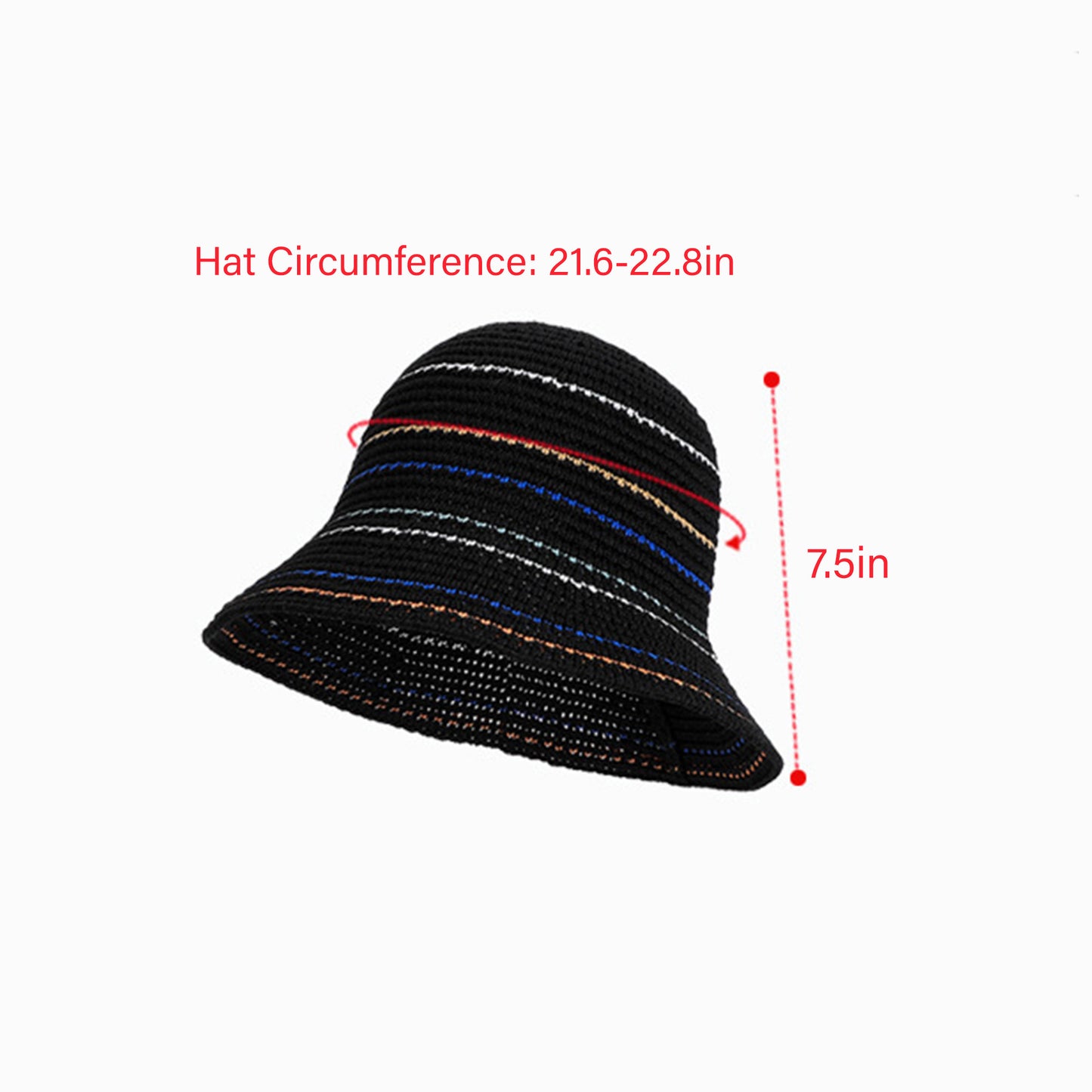 Straw Bucket Hat Breathable Woven Sun Hat Lightweight Packable Summer Beach Hat