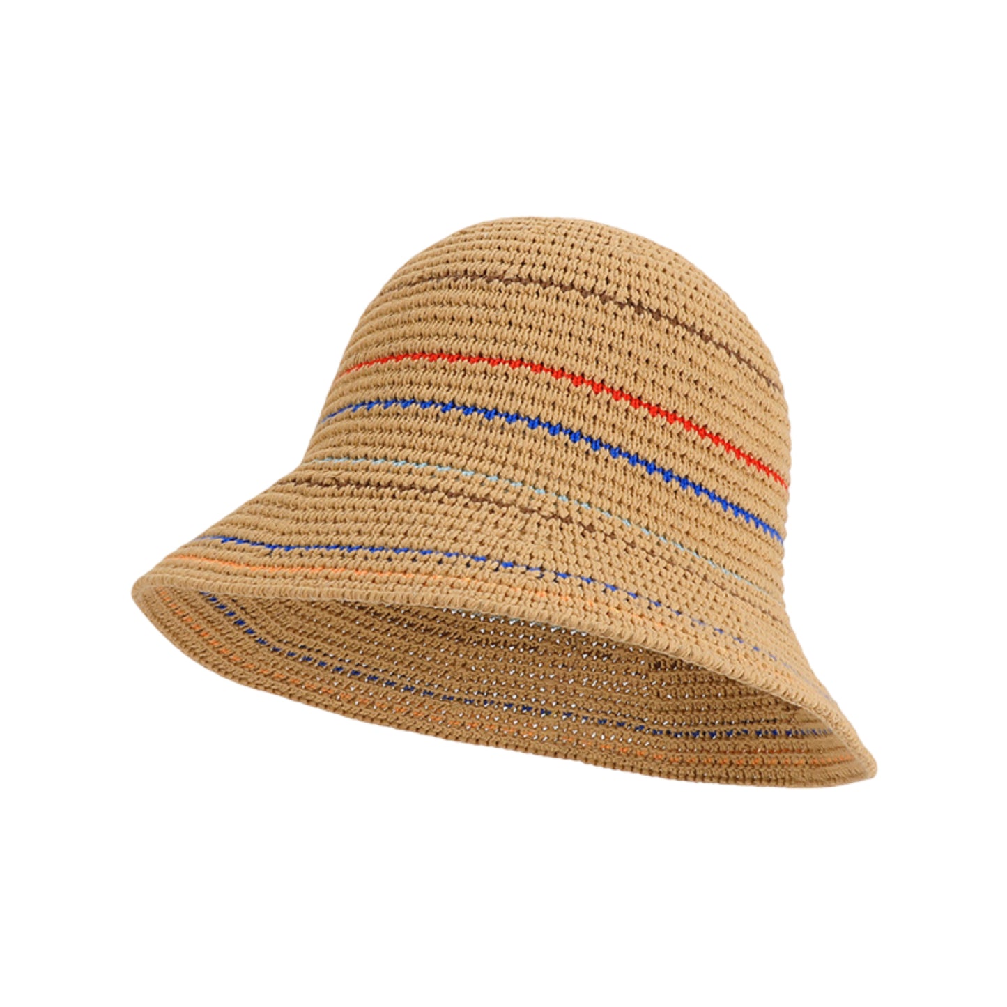 Straw Bucket Hat Breathable Woven Sun Hat Lightweight Packable Summer Beach Hat