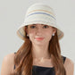 Straw Bucket Hat Breathable Woven Sun Hat Lightweight Packable Summer Beach Hat
