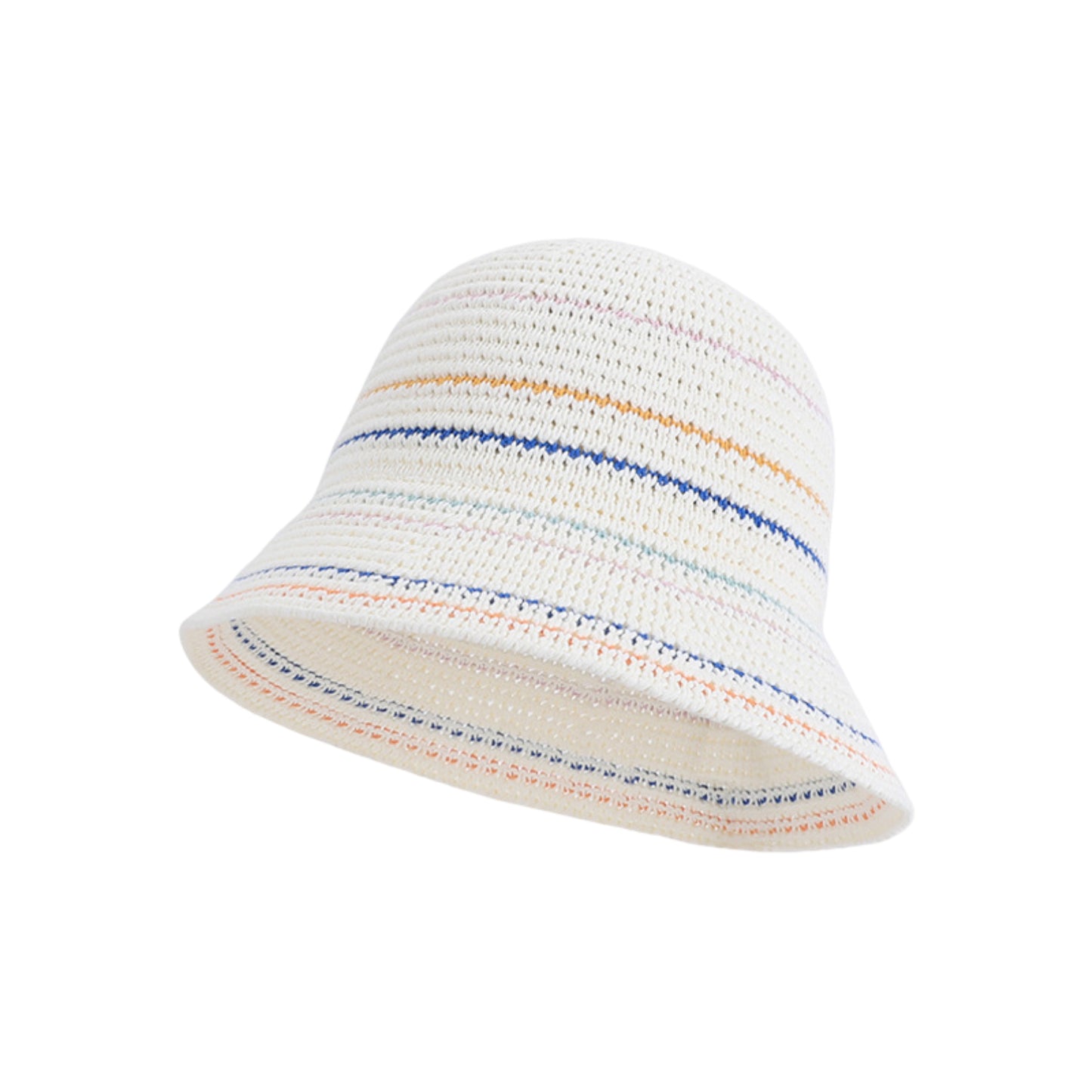 Straw Bucket Hat Breathable Woven Sun Hat Lightweight Packable Summer Beach Hat