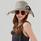 Straw Sun Hat with Floral Accent Summer Beach Hat with Adjustable Chin Strap