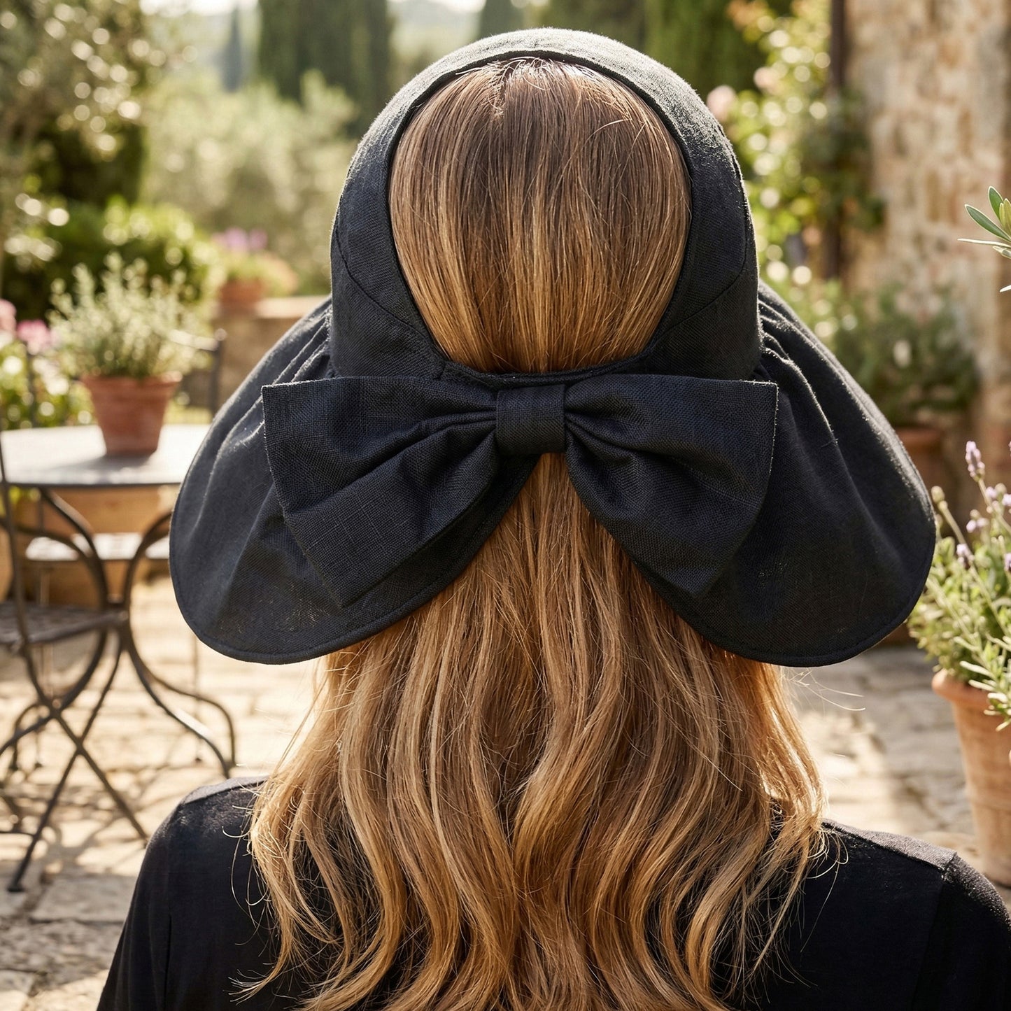 Wide Brim Sun Hat with Bow Detail Breathable Foldable Summer Beach Travel Hat