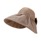Wide Brim Sun Hat with Bow Detail Breathable Foldable Summer Beach Travel Hat