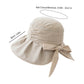 Wide Brim Sun Hat with Bow Lightweight Breathable UV Protection Foldable Travel Beach Hat