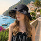 Wide Brim Sun Hat with Bow Lightweight Breathable UV Protection Foldable Travel Beach Hat