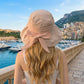 Wide Brim Sun Hat with Bow Lightweight Breathable UV Protection Foldable Travel Beach Hat