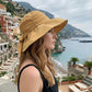 Wide Brim Sun Hat with Bow Lightweight Breathable UV Protection Foldable Travel Beach Hat
