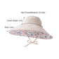 Wide Brim Sun Hat with Floral Lining Ponytail Opening Lightweight Packable Beach Hat