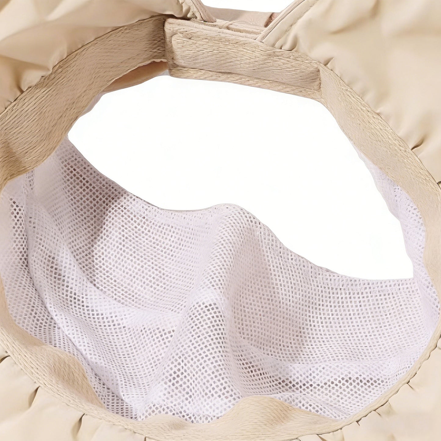 Wide Brim Sun Hat Breathable Summer Beach Hat with Bow Detail and Ponytail Opening