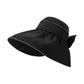 Wide Brim Sun Hat Breathable Summer Beach Hat with Bow Detail and Ponytail Opening