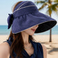 Wide Brim Sun Hat Breathable Summer Beach Hat with Bow Detail and Ponytail Opening