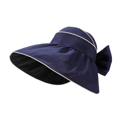 Wide Brim Sun Hat Breathable Summer Beach Hat with Bow Detail and Ponytail Opening