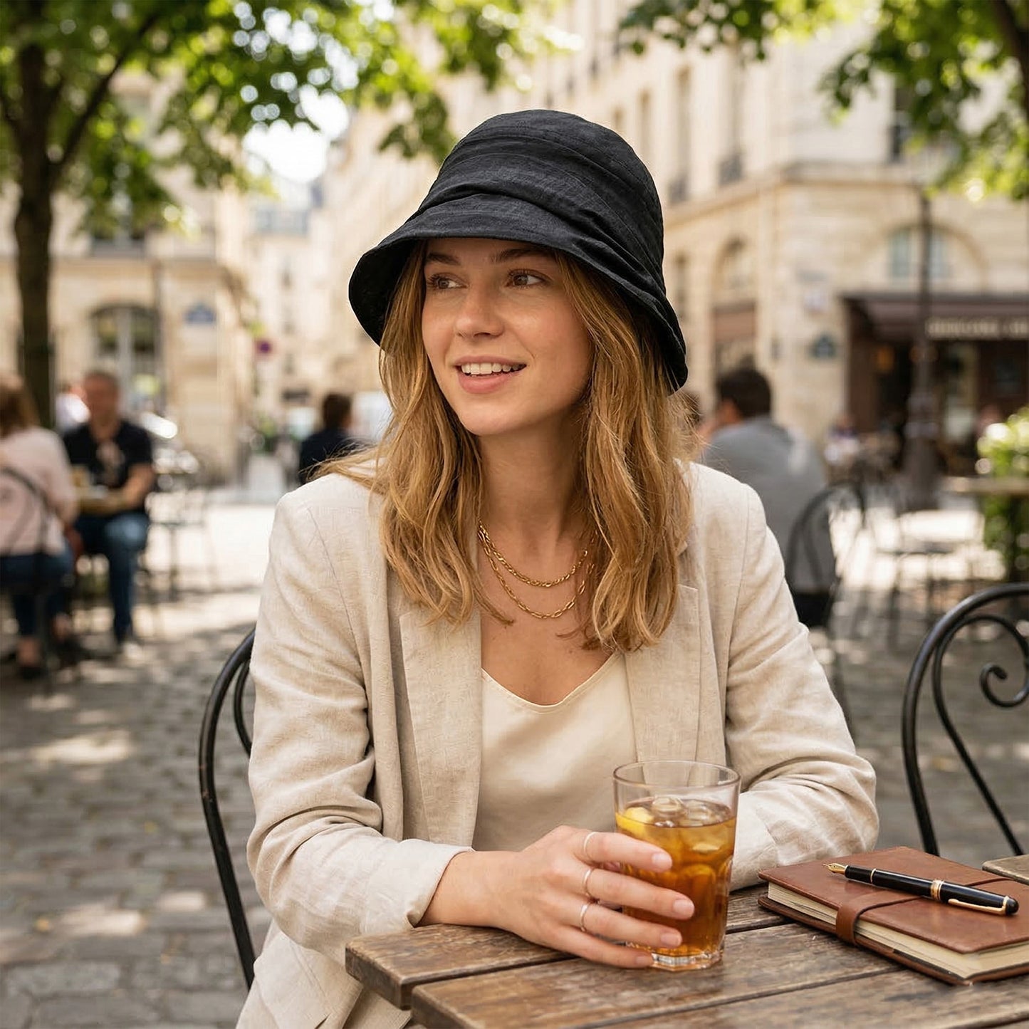 Bucket Hat Soft Breathable Fabric Summer Casual Sun Hat for Travel Outdoor Beach Wear