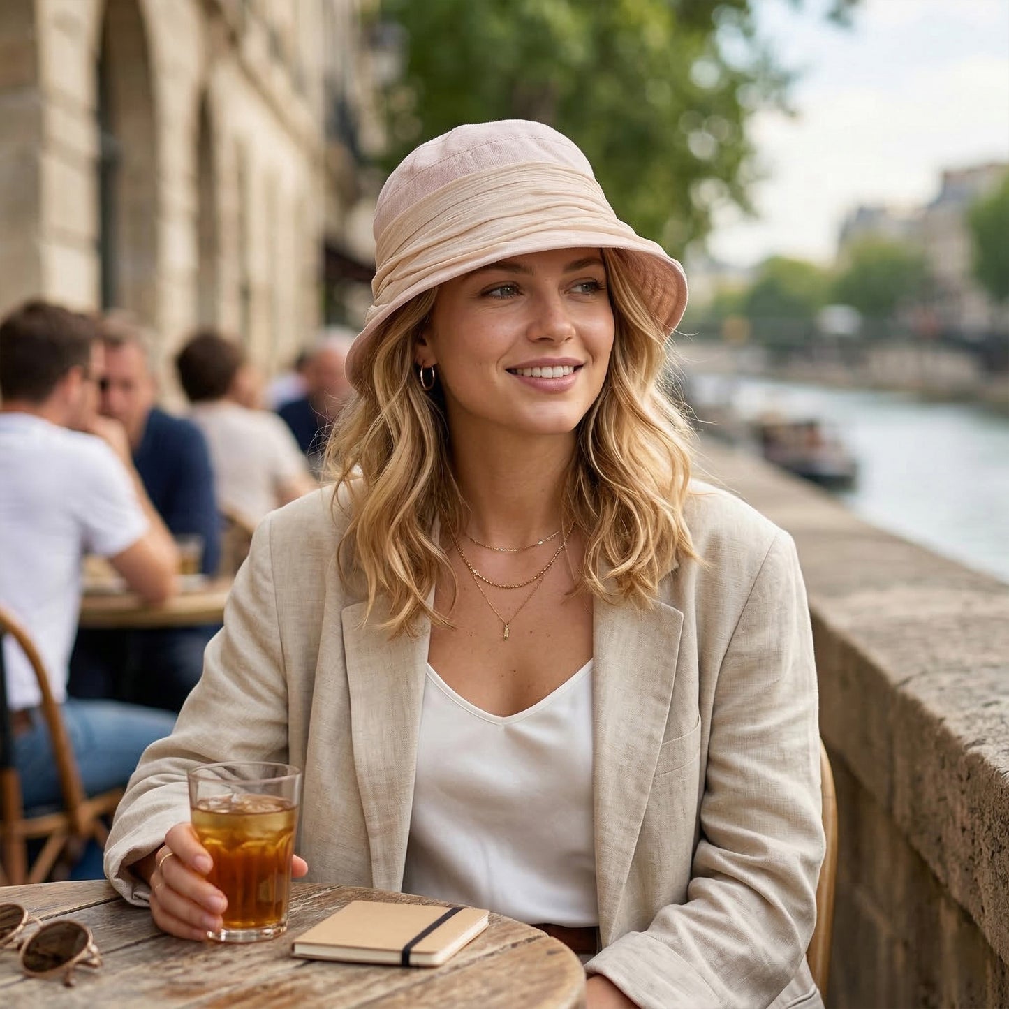 Bucket Hat Soft Breathable Fabric Summer Casual Sun Hat for Travel Outdoor Beach Wear