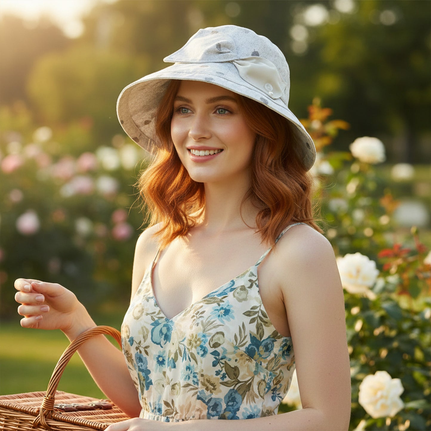 Printed Bucket Hat Breathable Sun Hat with Foldable Brim Casual Outdoor Travel Beach Hat