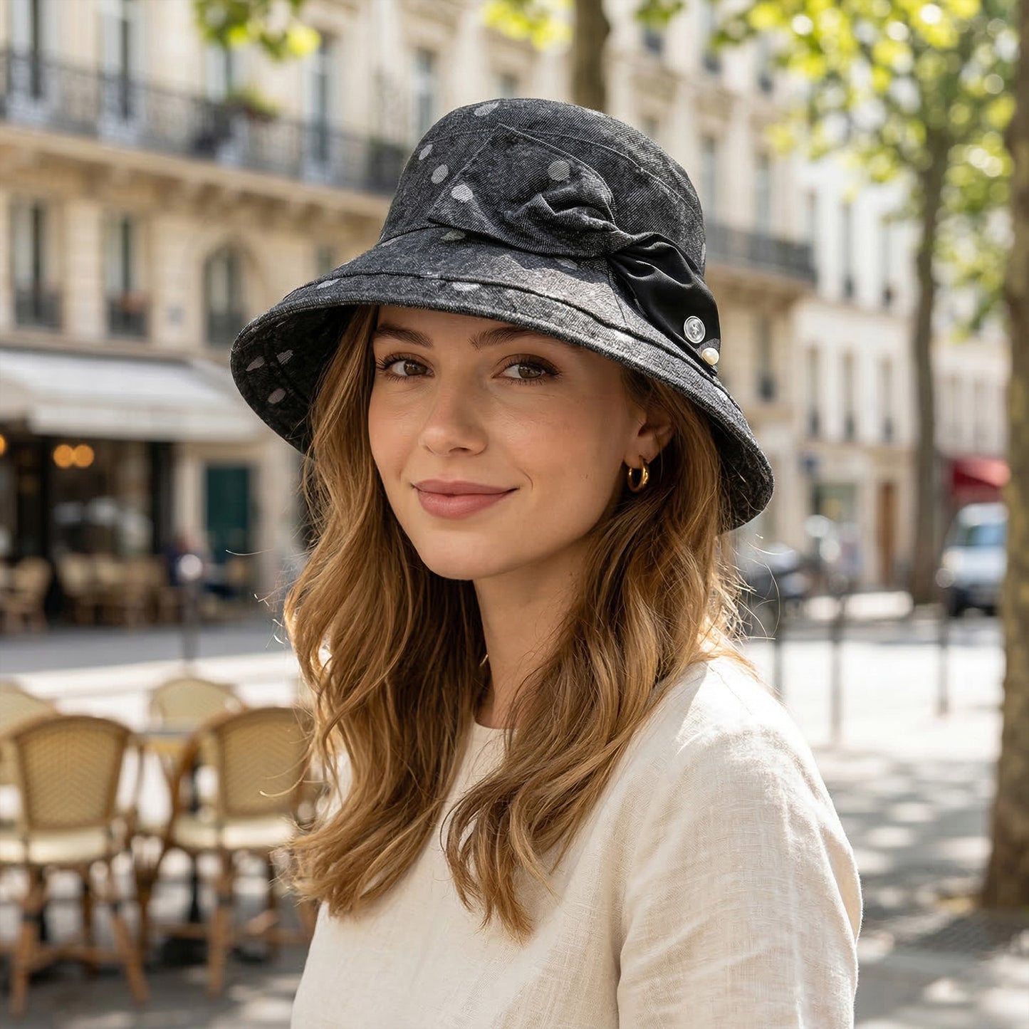 Printed Bucket Hat Breathable Sun Hat with Foldable Brim Casual Outdoor Travel Beach Hat