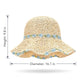 Straw Sun Hat Wide Brim Floppy Beach Hat with Floral Trim Foldable Summer UV Protection