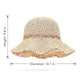 Straw Sun Hat Wide Brim Floppy Beach Hat with Floral Trim Foldable Summer UV Protection