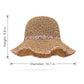 Straw Sun Hat Wide Brim Floppy Beach Hat with Floral Trim Foldable Summer UV Protection