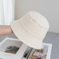 Straw Bucket Hat Lightweight Woven Sun Hat Packable Summer Beach Hat with Breathable Design