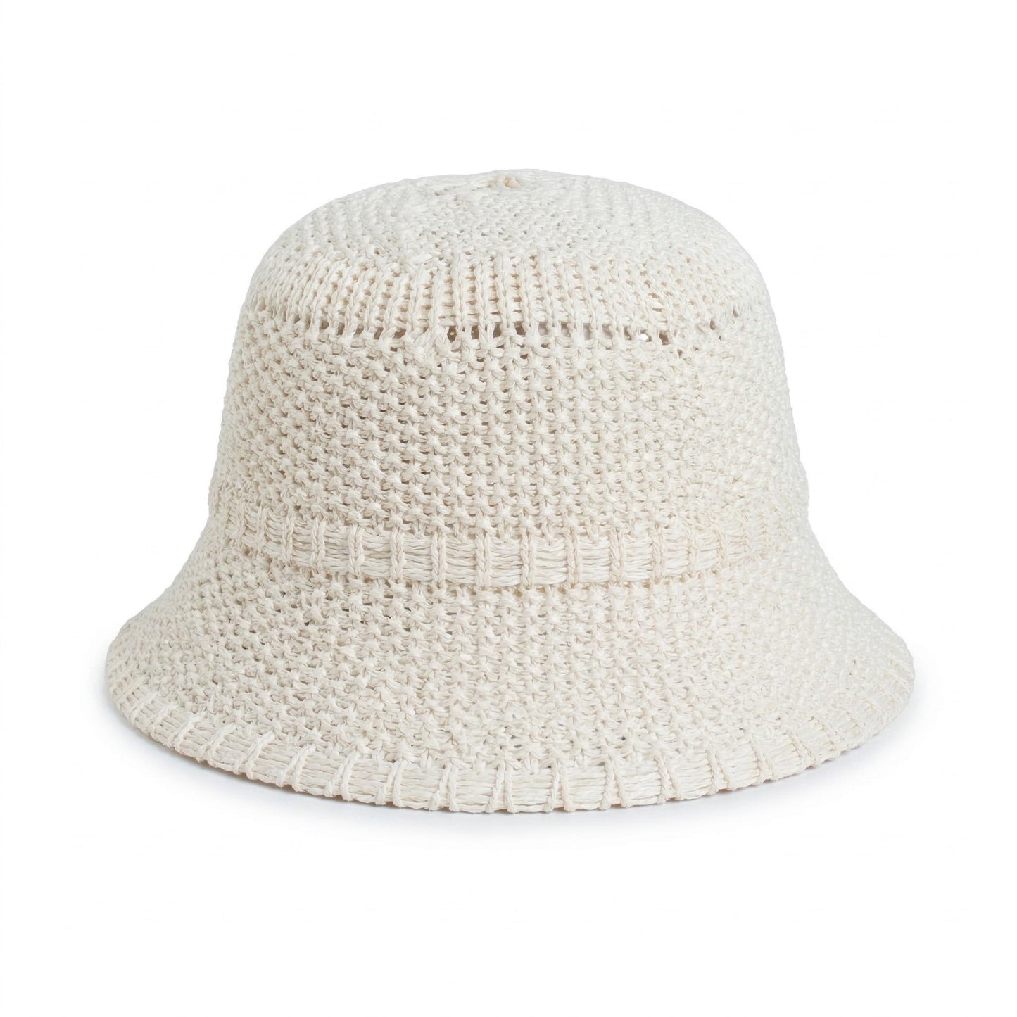 Straw Bucket Hat Lightweight Woven Sun Hat Packable Summer Beach Hat with Breathable Design